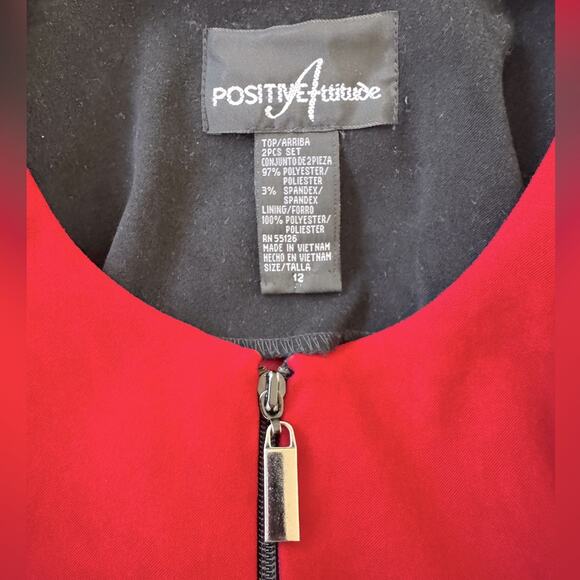 Vintage Y2K Positive Attitude Red Full Zip Jacket - Picture 7 of 8